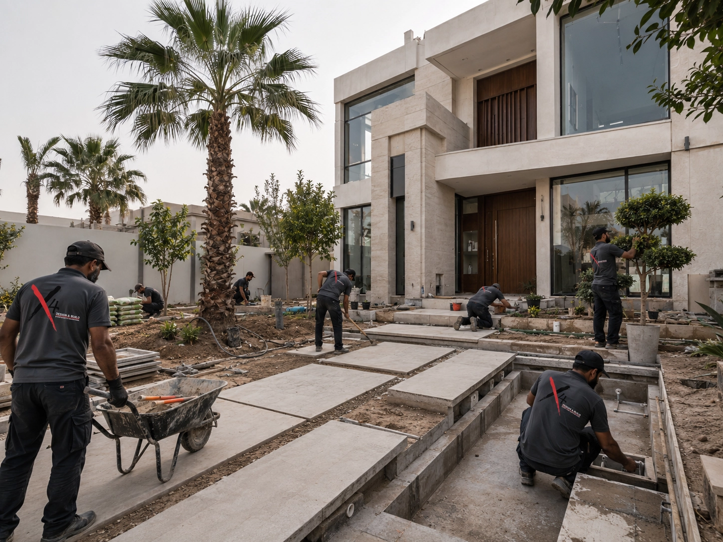 Luxury villa landscape design by X4 Design and Build
